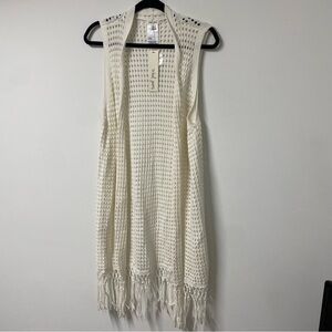 Tribal Jeans 100% Cotton Sleeveless Knit Cardigan Medium